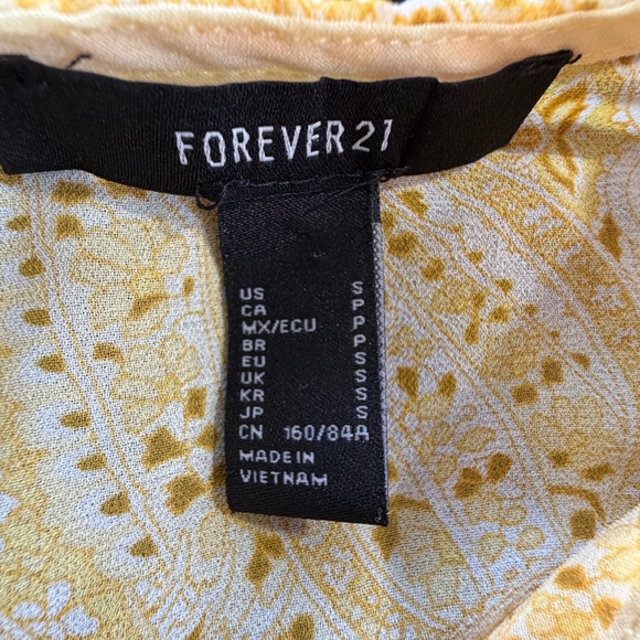 Forever 21 dress yellow size S ruffles paisley - Picture 2 of 10